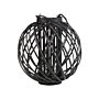 Lantern Black Willow Wood And Glass 41 Cm Round