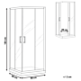 Shower Enclosure Silver Tempered Glass Aluminium Frame Double Door 90x90x185cm