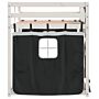 Vidaxl Bunk Bed With Curtains White&black 90x200 Cm Solid Wood Pine