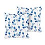 Set Of 2 Garden Cushions White And Blue Polyester 45 X 45 Cm Square Leaf Pattern Motif Modern Design Throw Scatter Pillow