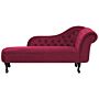 Chaise Lounge Burgundy Right Hand Velvet Buttoned