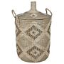 Basket Natural Seagrass With Handles Lid Handwoven Home Accessory Decor Storage Decorative Pattern