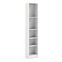 Basic Tall Narrow Bookcase (4 Shelves) In White