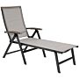 Outsunny Outdoor Folding Sun Lounger, 5-position Adjustable Chaise Lounge Chair With Aluminium Frame, Brown