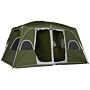 Outsunny Camping Tent, Family Tent 4-8 Person 2 Room, With Large Mesh Windows, Easy Set Up For Backpacking Hiking Outdoor, Green