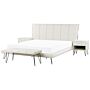 Bedroom Set White Eu Super King Size 6ft Bed 2 Bedside Tables Bed Bench Modern Headboard Beliani