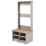 Corona Grey Hall Shoe Bench With Hat & Coat Rack