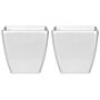 Set Of 2 Plant Pots Silver Fibre Clay 50 X 50 X 48 Cm Outdoor Indoor All Weather