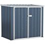 Outsunny 5ft X 3ft Garden 2-bin Steel Storage Shed, Double Rubbish Storage Shed, Hide Dustbin W/ Locking Doors And Openable Lid