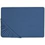 Fitted Sheet Navy Blue Cotton 180 X 200 Cm Elastic Edging Solid Pattern