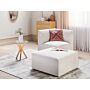 Ottoman Off White Corduroy Upholstered Square Footstool