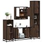 Vidaxl 4 Piece Bathroom Furniture Set Brown Oak Engineered Wood