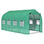 Outsunny Galvanised Frame Polytunnel Greenhouse With Windows And Door, Backyard (4 X 2m)