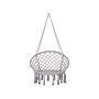 Hanging Chair Grey Macrame Plaited Seat Indoor Swing Chair