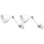 2 Wall Lamps Set White Metal Adjustable Light Position Swing Arm