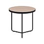 Coffee Table Light Wood Tabletop Black Metal Legs Round Medium 50 X 50 X 50 Cm Living Room Furniture