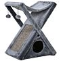 Pawhut Two Tier Cat Tree Tower Scratching Post, 50l X 32w X 65hcm-grey