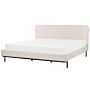 Slatted Bed Frame Beige Polyester Fabric Upholstered 6ft Eu Super King Size Modern Design Beliani