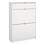 Shoes Shoe Cabinet 2 Flip Down Doors + 1 Drawer In White