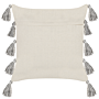 Decorative Cushions White And Grey Cotton 45 X 45 Cm With Tassels Striped Pattern