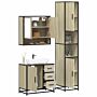 Vidaxl 4 Piece Bathroom Furniture Set Sonoma Oak Engineered Wood