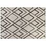 Area Rug White And Green Cotton 160 X 230 Cm Geometric Pattern Rectangular Hand Woven