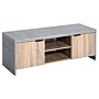 Homcom Wooden Tv Unit 1.2m Tv Stand Cabinet Home Media Center Dvd Cd Storage Unit Entertainment Station Living Room Furniture-grey