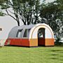 Outsunny 3000mm Waterproof Camping Tent, 5-6 Man Family Tent With Living And Bedroom, Carry Bag Included, Cream And Orange