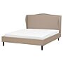 Bed Frame Beige Fabric Upholstery King Size 5ft 3