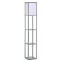 Homcom 4-tier Grey Floor Lamp With Shelf, Floor Light With Storage Shelf, Reading Standing Lamp