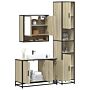 Vidaxl 4 Piece Bathroom Furniture Set Sonoma Oak Engineered Wood