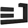 Vidaxl 7 Piece Tv Cabinet Set Black Engineered Wood