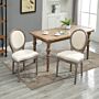 Homcom Dining Chairs Set Of 2, French-style Kitchen Chairs With Padded Seats Wood Frame And Brushed Curved Back, Cream White