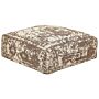 Floor Cushion Beige And Brown Cotton 50 X 50 X 20 Cm Abstract Pattern Square Fabric Seating Pouffe