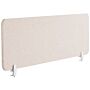 Desk Screen Beige Pet Board Fabric Cover 160 X 40 Cm Acoustic Screen Modular Mounting Clamps