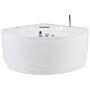 Corner Whirlpool Bath Acrylic White Massage Jets ⌀ 150 Cm With Led Bluetooth Speaker