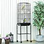 Pawhut Bird Cage Budgie Cages For Finch Canary Parakeet With Stand Wheels Slide-out Tray Accessories Storage Shelf, Black 36 X 46.5 X 157 Cm