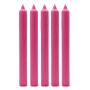 Solid Colour Dinner Candles - Rustic Deep Pink - Pack Of 5