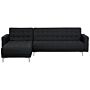 Corner Sofa Bed Graphite Grey Tufted Fabric Modern L-shaped Modular 4 Seater Right Hand Chaise Longue