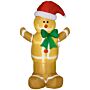 Homcom 183cm Christmas Inflatable Gingerbread Man Holiday Yard Lawn Decoration With Led Lights, Blow Up Decor