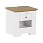 Bedside Table Nightstand White 1 Drawer