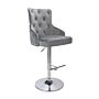 Rocco Brushed Velvet Grey Bar Stool