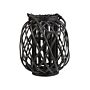 Lantern Black Willow Wood And Glass 30 Cm