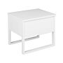 Bedside Table White Pine Wood 43 X 50 Cm With One Drawer