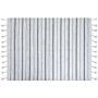 Area Rug Off White Fabric 140 X 200 Cm Stripe Pattern