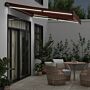 Vidaxl Manual Retractable Awning With Led Brown 350x250 Cm