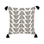 Decorative Cushion White And Black Cotton 45 X 45 Cm Geometric Pattern Foil Print