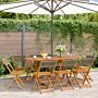 Vidaxl Folding Garden Chairs 8 Pcs Grey Solid Wood Acacia