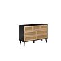 Croxley 7 Drawer Rattan Chest Black