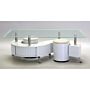 Boule White High Gloss Coffee Table With White Border Glass